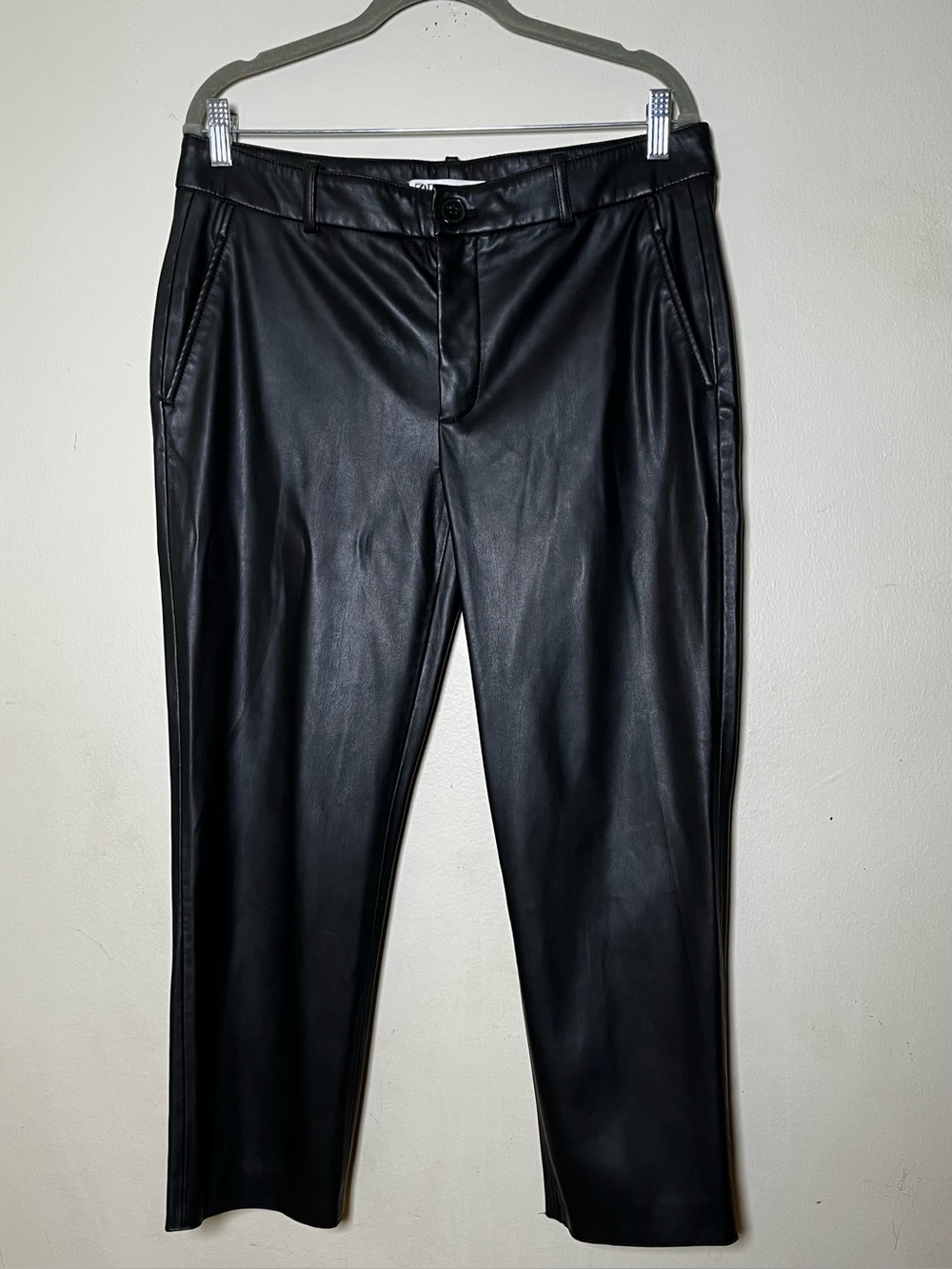 Zara Black Faux Leather Women's Trousers